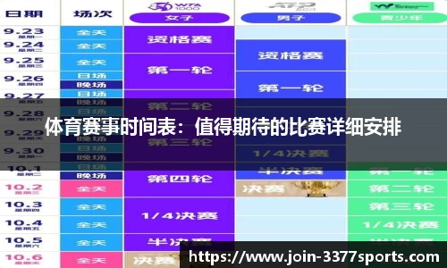 体育赛事时间表：值得期待的比赛详细安排